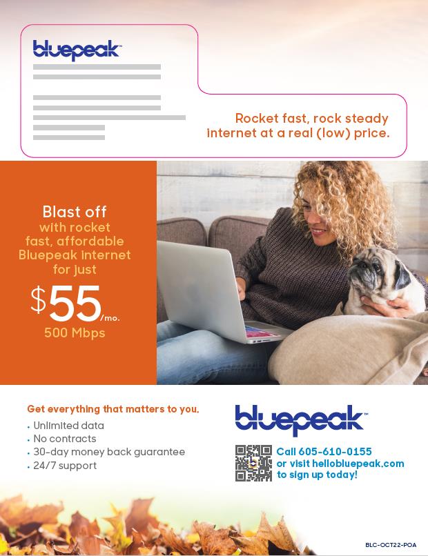 Direct mail from Bluepeak internet services